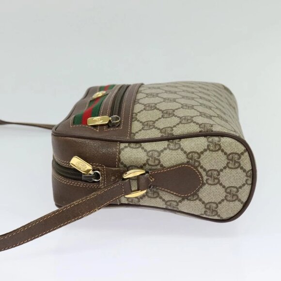 VGUCCI GG Supreme Web Sherry Line Shoulder Bag PVC Beige 56 02 088 Auth 131583 - Picture 5 of 14